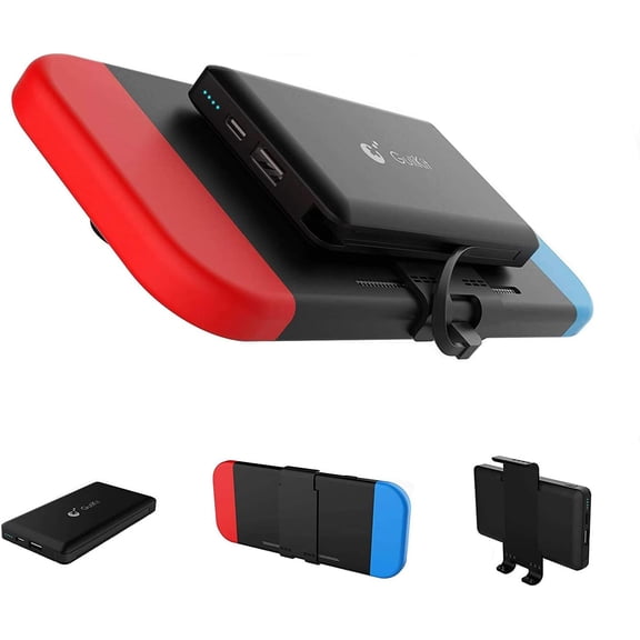 10000mAh Power Bank W/ Detachable Back Mount Portable Backup Extended Battery Backup Charger Case for Nintendo Switch