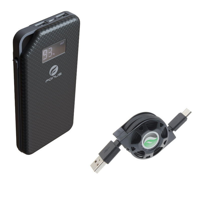 10000mAh Power Bank w Retractable USB Cable for OnePlus 9, Nord N200 5G/N100/N10 5G, Pro Phone - Charger Portable Backup, Type-C Charger Power W5K for OnePlus 9, Nord N200 5G/N100/N10 5G, Pro