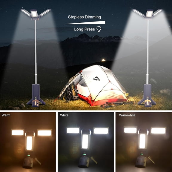 10000mAh Rechargeable 4000LM Camping Light Telescopic Camping Lantern