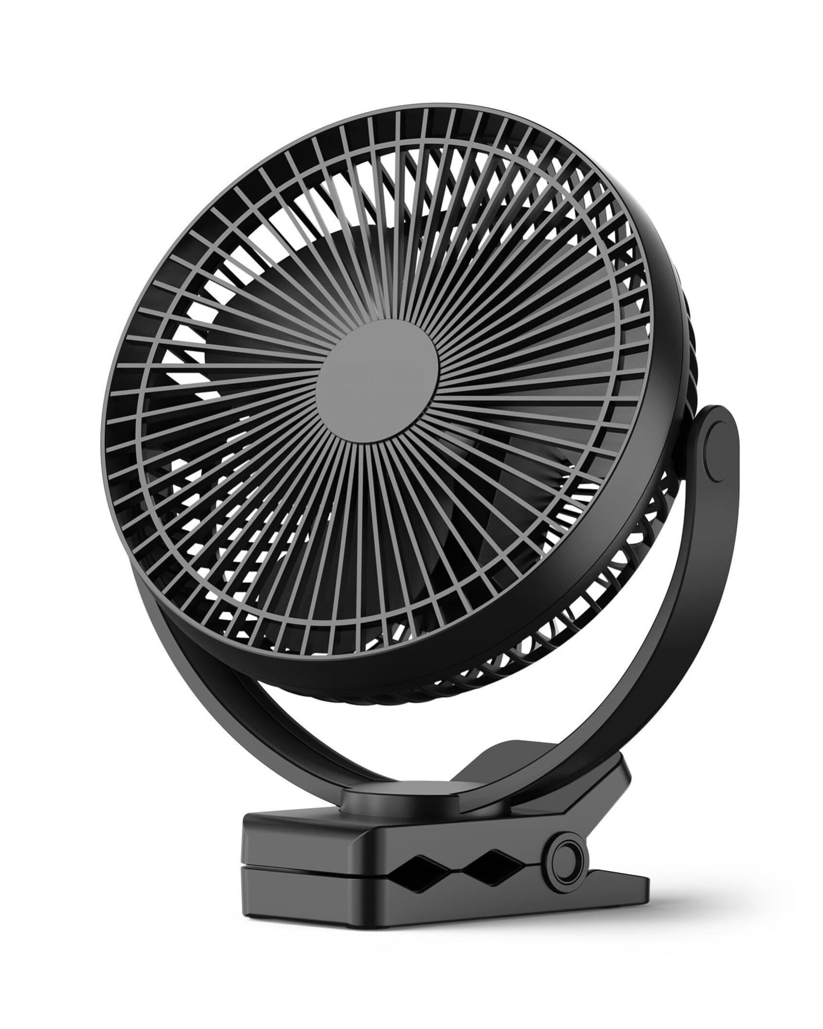 10000mAh Rechargeable Portable Fan, 8-Inch Battery Operated Small Clip on Fan, USB Car Fan 4 Speeds, Sturdy Clamp for Office Desk Golf Cart Stroller Outdoor Travel Camping Tent Gym Treadmill
