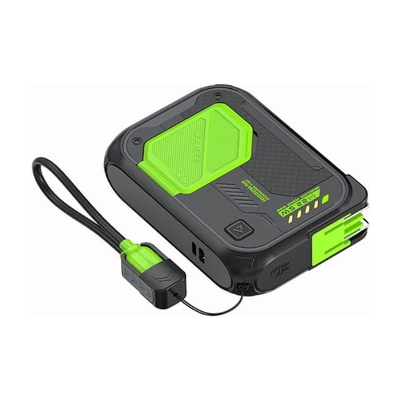 10000mAh Wireless Power Bank, 22.5W Fast Charging Magnetic Portable Charger, with Built-in Cables & Wall Plug, Foldable Bracket, All-in-One External Battery for iPhone, Travel Essentials, Black
