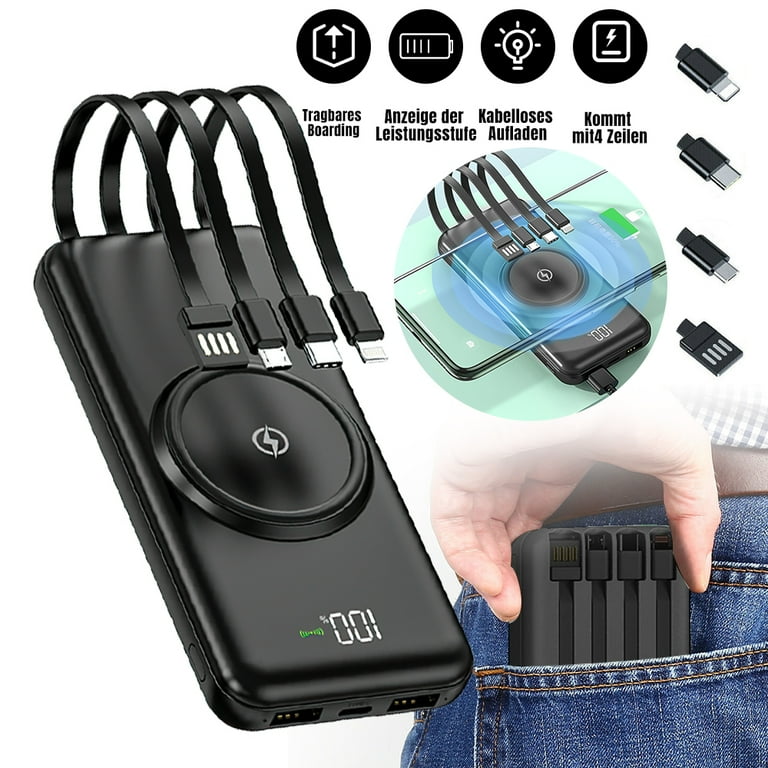 High Capacity 20000mAh Wireless Power Bank, Portable Charger with - Main Image