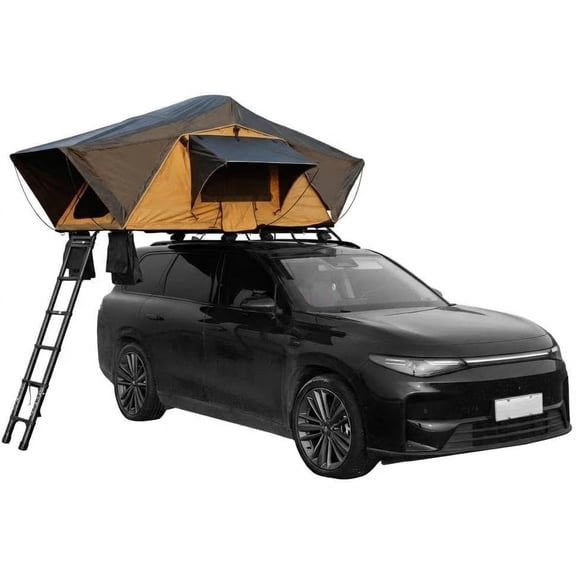 10000mm Waterproof UPF 50+ Roof Top Tent for SUV Truck 2-3 Person 660lbs with Ladder and LED