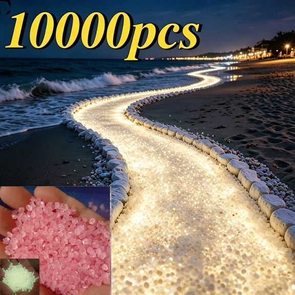 10000pcs Diamond Shaped Luminous Stone Glow Rocks Small Luminous Pebbles for Fish Tank Aquarium Bonsai Indoor & Outdoor Yard