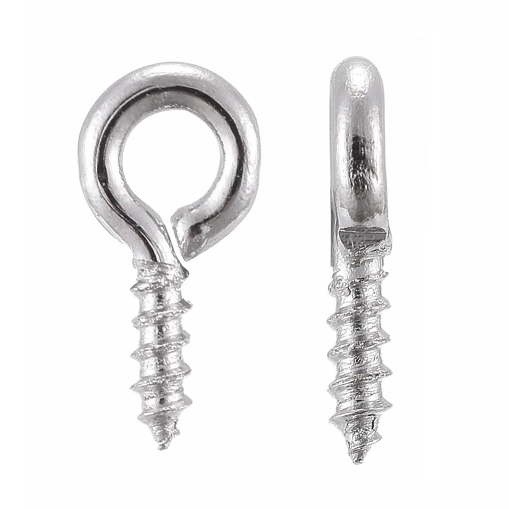 10000pcs Iron Screw Eye Pin Peg Bails For Half Drilled Beads 8x4x1mm Hole: 2mm