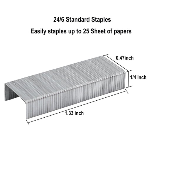 10000pcs No.12 Staples,Standard 1/4 Inch Length,24/6 Standard Staples for Most Standard Desktop Staplers