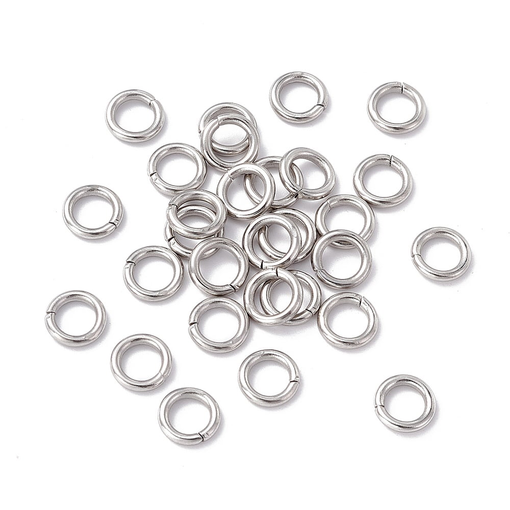 10000pcs Non-Tarnish 304 Stainless Steel Jump Rings Open Jump Rings Stainless Steel color 5x0.9mm Inner Diameter: 3.2mm