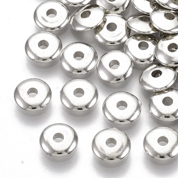 10000pcs Plating ABS Plastic Spacer Beads Flat Round 6x1.5mm Hole: 1.5mm