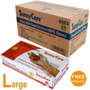 10000pcs Poly HDPE Food Handling Service Gloves Latex Vinyl Free 500pcs/box;20boxes/case Size Large