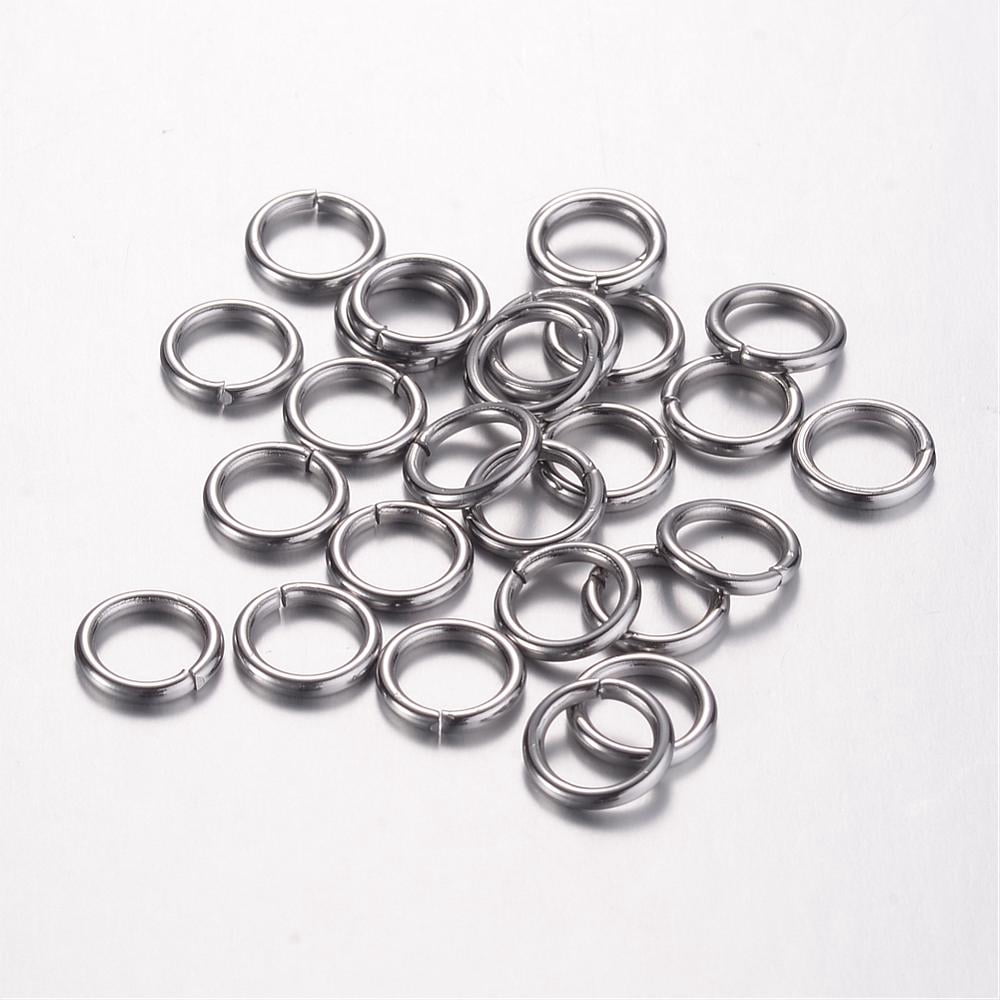 10000pcs Resistant 304 Stainless Steel Open Jump Rings Round Stainless Steel Color 8x1.2mm 17 Gauge Inner Diameter: 5.6mm