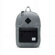 10007-01132: Heritage Raven Crosshatch Black Pebbled Leather Backpack