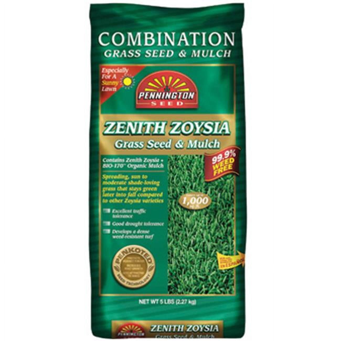 100082871 5 lbs. Zenith Zoysia Grass Seed With Mulch - Walmart.com
