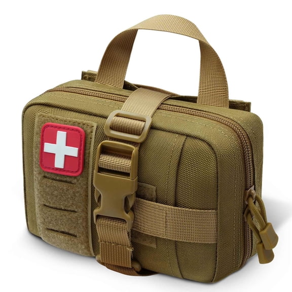 1000D Tactical First Aid Pouch, MOLLE Medical Utility Bag with Quick Access Buckle, Portable EMT Trauma Organizer for Hiking, Camping, Hunting & Outdoor Travel