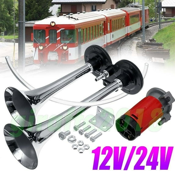 1000DB Dual Trumpets Truck Boat Train Speaker Super Loud Car Electric Horn