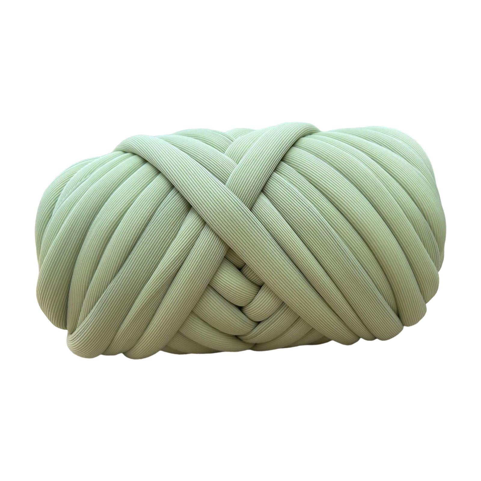 1000G Chunky Yarn Jumbo Tubular Yarn Dia 2.5cm Length 80M Washable Hand Knit Bulky Yarn Arm Knit Yarn for Baskets Throw Macrame Scarf Hats Green