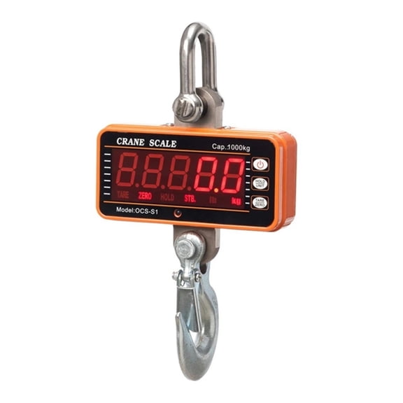 1000KG Digital Hanging Crane Scale Industrial Heavy Duty Electronic Weighing Balance Hanging Hook LCD Crane Scale OCS-S1 2000LBS ,Multiple Functions