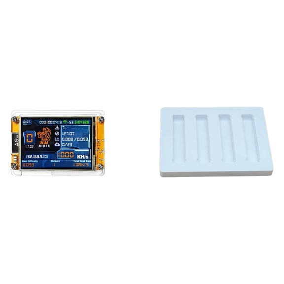 1000KH/s Crypto Miner with 2.8 Inch Smart Display, 4-Slot Stand, Data Cable Acrylic Case