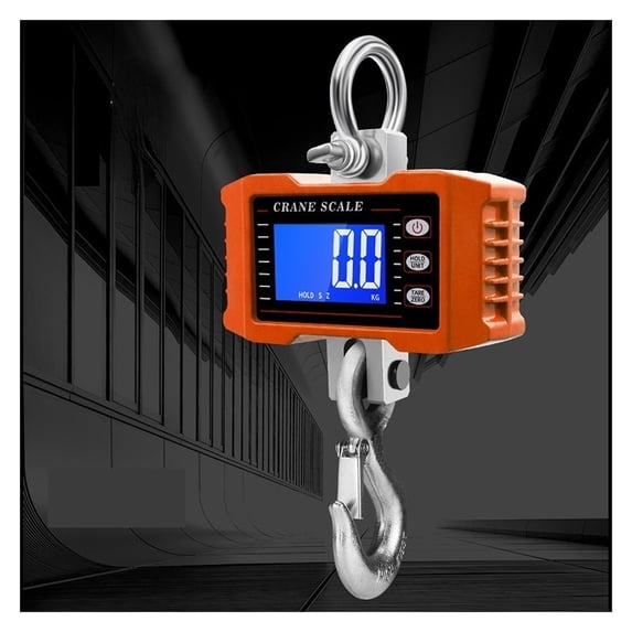 1000Kg/500Kg Digital Crane Scale Hanging Scale Portable Heavy Duty Crane Scale LCD Backlight Industrial Hook Scales Unit Change ,Reliability