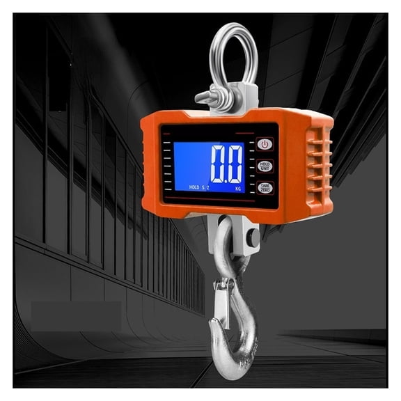 1000Kg/500Kg Digital Crane Scale Hanging Scale Portable Heavy Duty Crane Scale LCD Backlight Industrial Hook Scales Unit Change ,Reliability