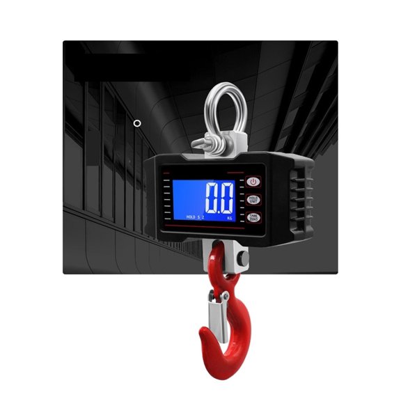 1000Kg/500Kg Digital Hanging Scale Crane Portable Heavy Duty LCD Backlight Industrial Hook Scales Unit Change