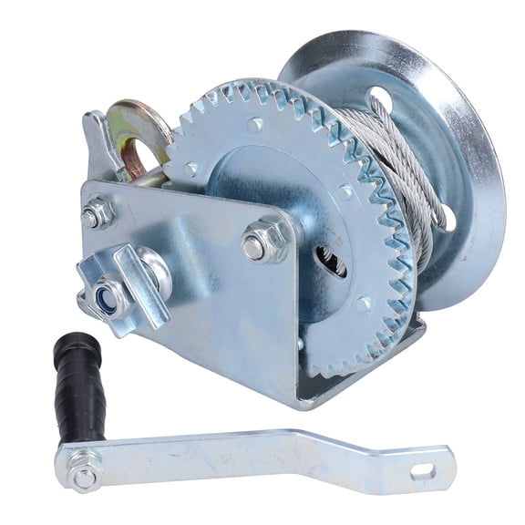 1000LBS Manual Hand Crank Trailer Winch Traction Machine With 26.2 ft / 8 m Steel Wire Rope Carbon Steel Heavy Duty Towing Tool For Boat ATV UTV Recovery Effortless Load Pulling Equipment
