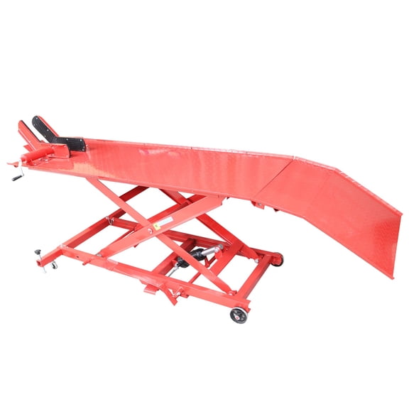 1000LBS Pneumatic Hydraulic Motorcycle Lift Scissor Lifting Stand Table