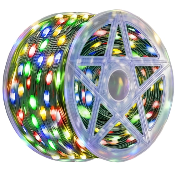 1000LED 328Ft Christmas String Lights, Green PVC Wire Fairy Lights 8 Modes Timer And Memory, Christmas Twinkle Lights For Wedding Garden Christmas Decorative