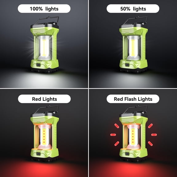 1000LM Camping Lantern with Built-in 4000mAh Power Bank, 4 Lighting Modes, Type-C Charging, 360 Illumination and Hanging Hook for Outdoor and Emergency