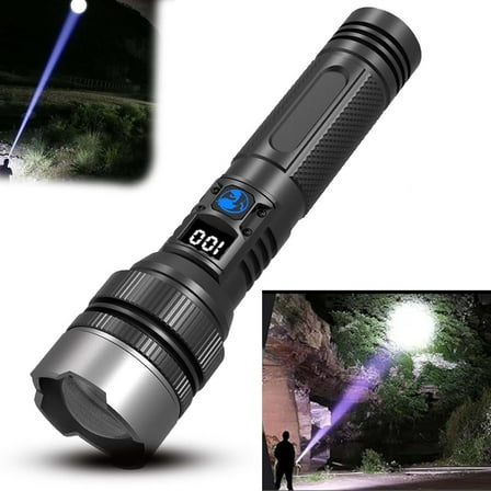 1000LM Super Bright Flashlight - Telescopic Focus, Long Range 1600FT, Waterproof Camping Torch for Outdoor Emergency, Hiking, Hunting