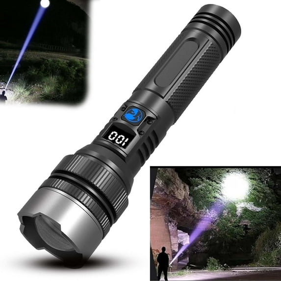 1000LM Super Bright Flashlight - Telescopic Focus, Long Range 1600FT, Waterproof Camping Torch for Outdoor Emergency, Hiking, Hunting