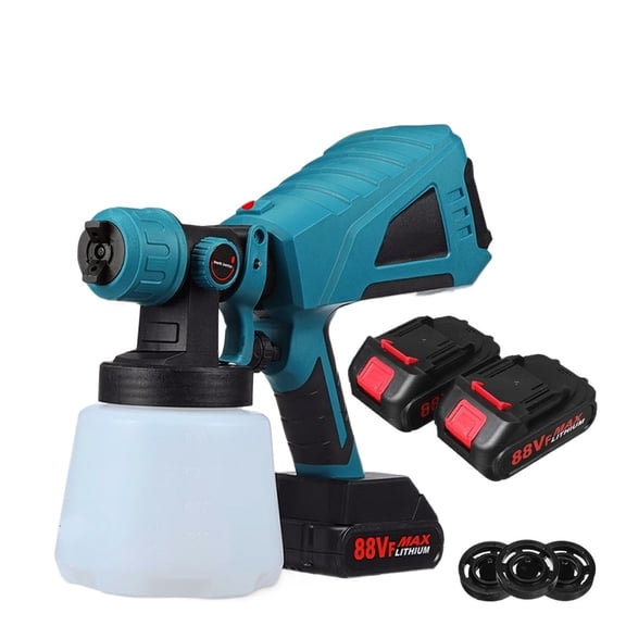 1000ML 1500W Cordless Electric Spray Gun 3Nozzle Flow Control Airbrush High Power Paint Sprayer Airbrush For 18V Battery