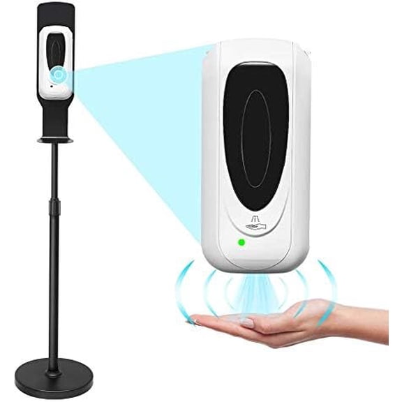 1000ML Automatic Touchless Universal Hand Sanitizer Dispenser Soap Dispenser, 35.4-56 Inches Stainless Steel Floor Stand Station Kit Adjustable Mist Spray Machine for Offices Schools