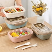 1000ML Bento Lunch Box - Airtight Seal, Sturdy Build, Includes Tableware, Heat-Resistant, and Microwave Safe