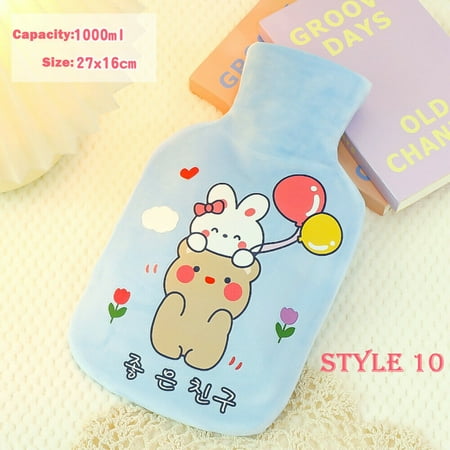 1000ML Capacity Cartoon Washable Warm Hot Water Bag for Winter or Pain Relief