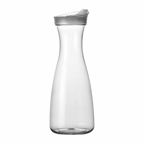1000ML Food Grade Clear Plastic Juice Pitcher Flip Airtight Lid Reusable Cold Hot Water Beverage Storage Carafe
