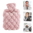 thumbnail image 1 of 1000ML Large Hot Water Bottle with Soft Plush Cover & Hand Pocket, Heating Bag for Sleeping, Hand Feet Warmer, Heat Compress for Daily Use, Pink, 1 of 9
