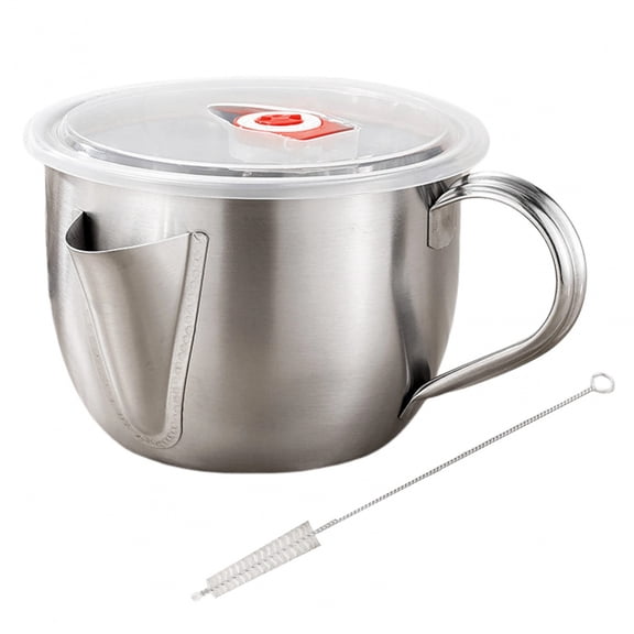 1000ML Multifunction Oil Soup Seperator Stainless Steel Gravy Oil Soup Separator Multipurpose Oil Strainer with Handle