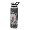 thumbnail image 1 of 1000ML Transparent Sports Water Bottle with Handle & Straw Portable Water Bottle for Outdoor Camping Gym Butterfly by Moon and Flowers, 1 of 7