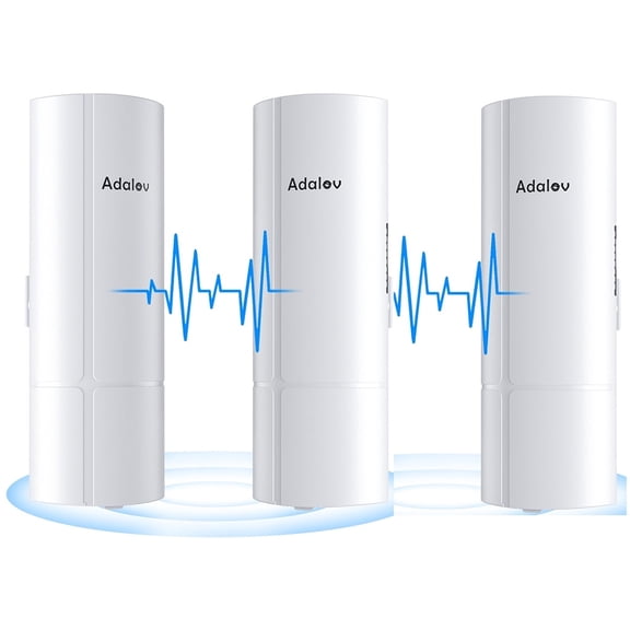 1000Mbps 3KM 3PCS Wireless Bridge Kit, Gigabit Point to 2 Point Outdoor WiFi Network Expansion, WiFi to Ethernet CPE , 16dBi