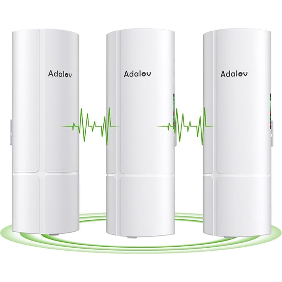 1000Mbps 3KM 3PCS Wireless Bridge Kit, Gigabit Point to 2 Point Outdoor WiFi Network Expansion, WiFi to Ethernet CPE , 16dBi