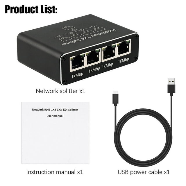 1000Mbps Splitter Adapter RJ45 Cable LAN Network 1 IN