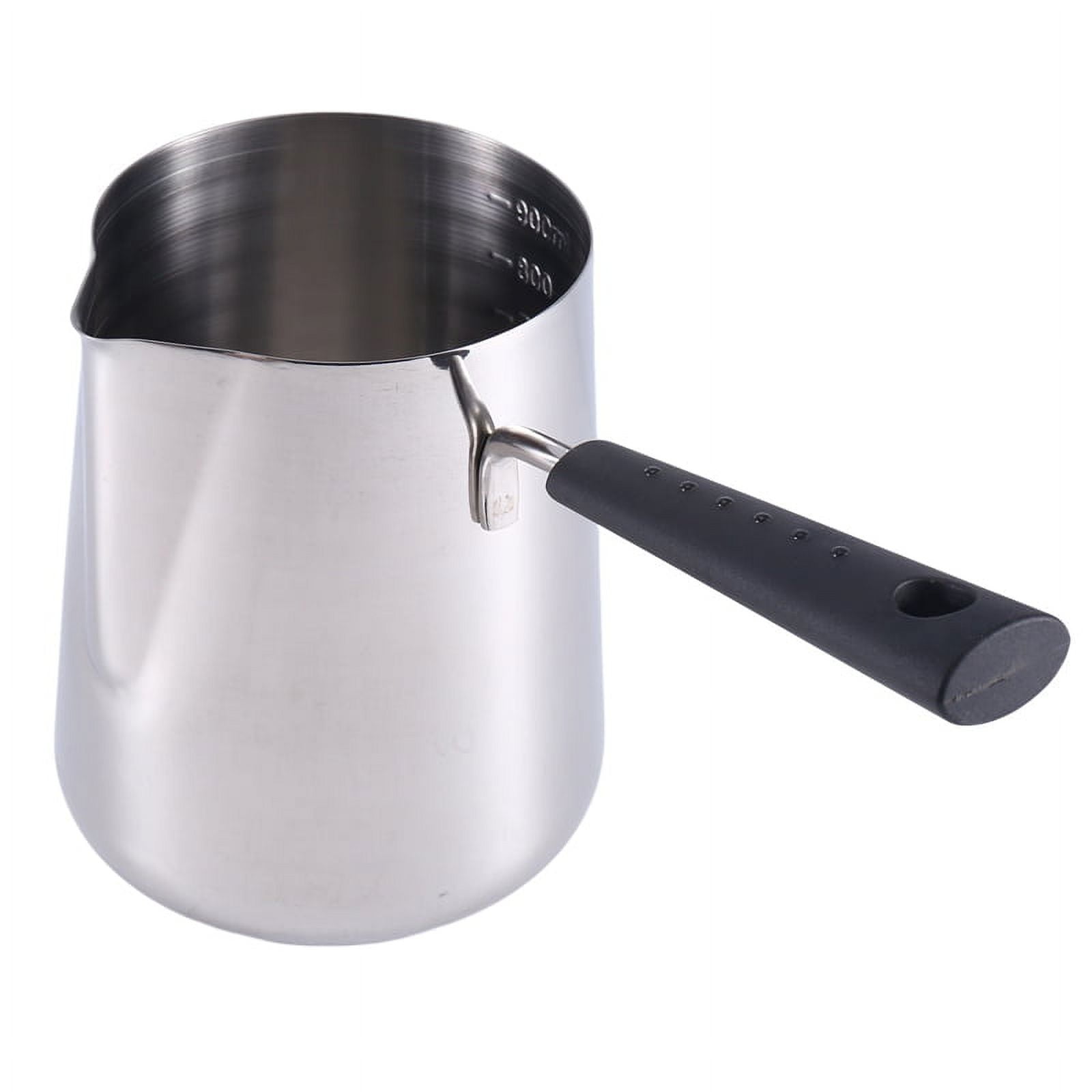 Stainless Steel Butter Warmer Coffee Pot Milk Warmer Small Pot Melting Pot  Cookware Milk Pot Milk Heater Butter Melter with Accurate Scales