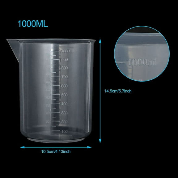 1000Ml Measuring Cup Liquid Container Plastic Jug Beaker Kitchen Tool For Laboratories Transparent Mixing Cup Baking Tool