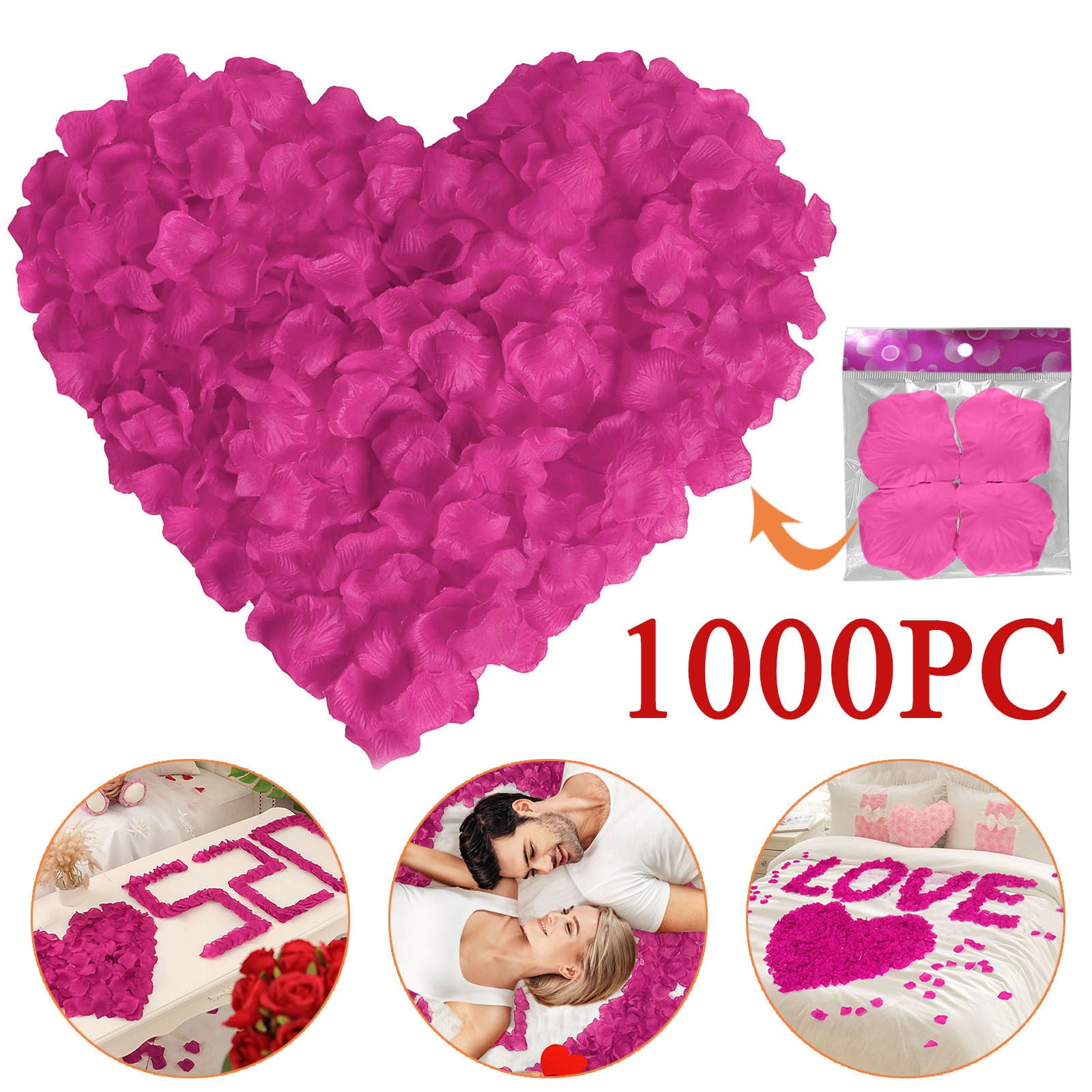 1000PC Artificial Rose Petals Silk Petals Bright Silk Fabric Real