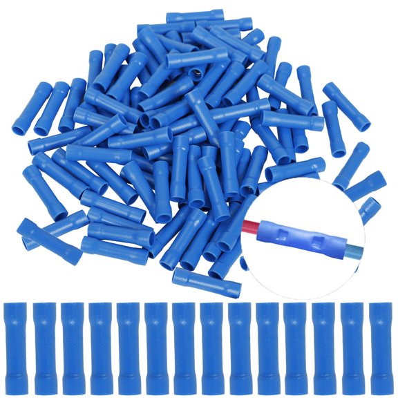 1000PCS Blue Car Audio/Alarm Wire Butt Connector Vinyl 16-14 AWG Gauge Terminal