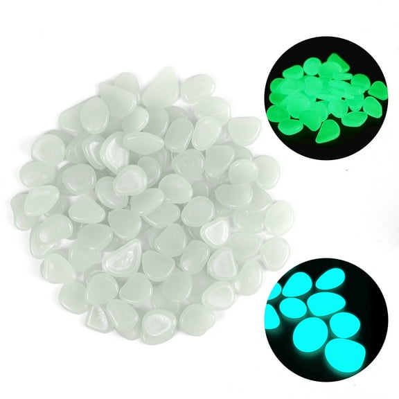 1000PCS Blue Long Term Glowing Decorative Stone, Glow in The Dark Rocks Light Perfect Indoor Outdoor Decor Fit for Garden Sidewalk Tank Fish Flower Pots Grass  (0.3-04in/0.8-1cm)
