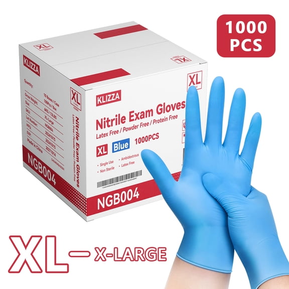 1000PCS Blue Nitrile Disposable Gloves 5Mil Latex-Free and Powder-Free, Safe for Food Processing, Beauty Salons, Medical Care(XL Size)