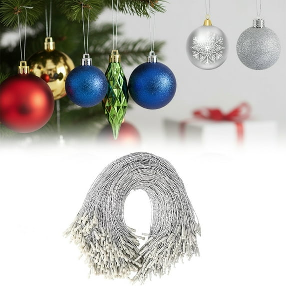 1000PCS Christmas Ball Lanyards Snap Locking Ropes Christmas Tree Ornament Hanger for Xmas Decorations Balls Tags Pendant