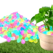1000PCS Colorful Glow-in-the-Dark Garden Stones, Glow Pebbles for Outdoor Garden Night Guide Luminous Pebbles Rainbow for Driveway Walkway