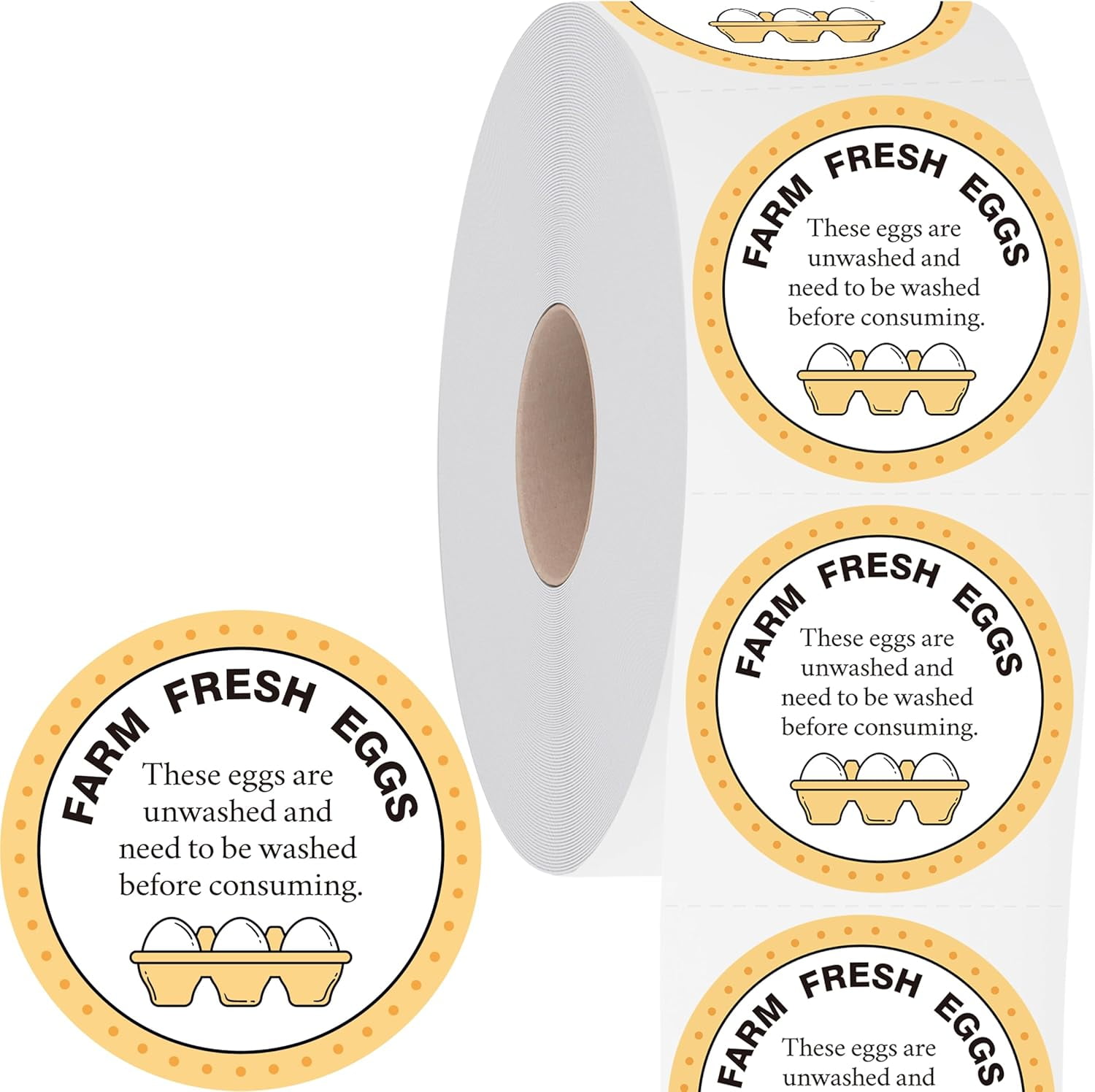1000PCS Farm Fresh Eggs Stickers, 2 Inch Round Egg Carton Labels, Self ...